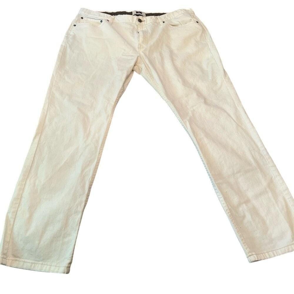 White Denim Jeans Mens 42x32 Straight Leg Classic Pants Joseph Abboud